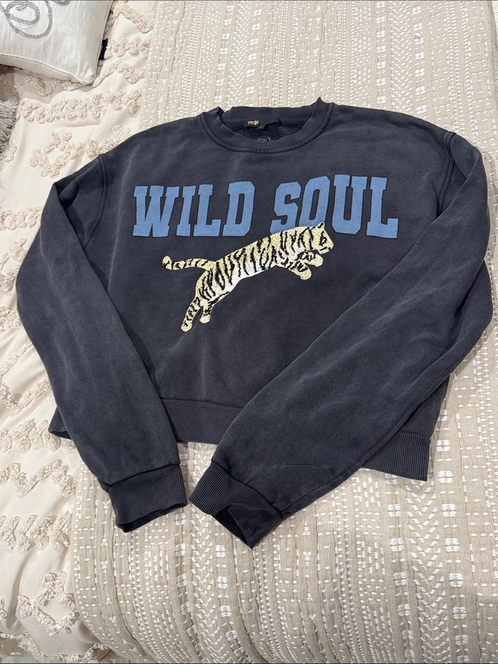 Maje Size 2 Wild Soul Graphic Crewneck Sweatshirt GUC Sold Out online!
